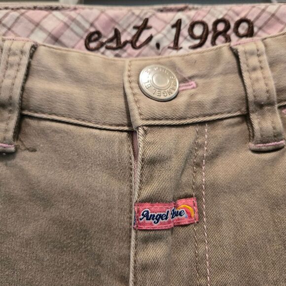 Vintage Y2K Angel Blue Capris 25 Pants Japanese Embroidered Patch Harajuku Flare - Picture 6 of 15